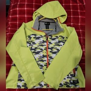 Womens Dickies Neon Green Camo Softshell Jacket